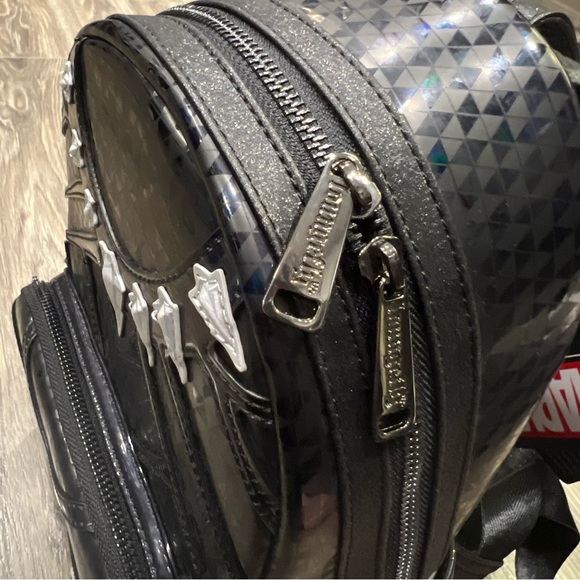 NWT Disney Marvel Loungefly Metallic Black Panther Cosplay Mini Backpack - Picture 2 of 6